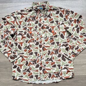 Amigo Provisions Shirt Men Large Camo Longhorn Lightweight Hunting Quick Dry